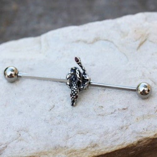 316L Stainless Steel Rattlesnake Industrial Barbell