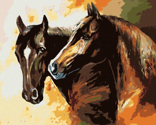 Paint by Numbers - BROWN PAINTED HORSES