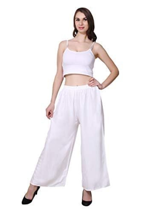 Straight Wide Leg Comfortable Palazzo Trouser Pants For Women Parallel