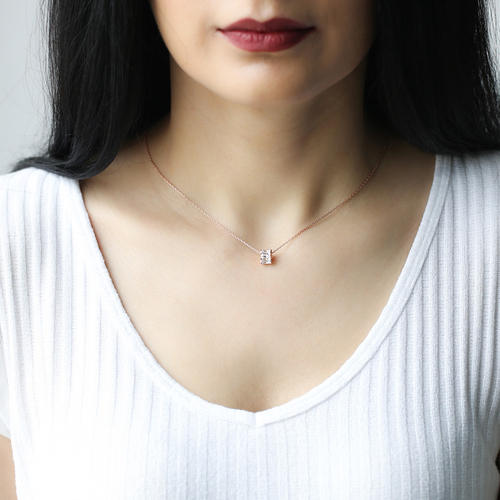 Handmade Minimalist Round Baguette-Cut Zircon Pendant