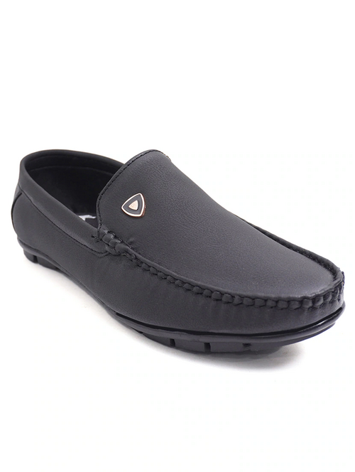 men stylish black slip on loafer (Size-6) (Color-BLACK)