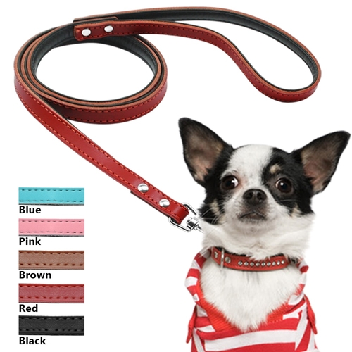 5 Colors Leather Dog Leash Long Rope Pet Puppy Cat