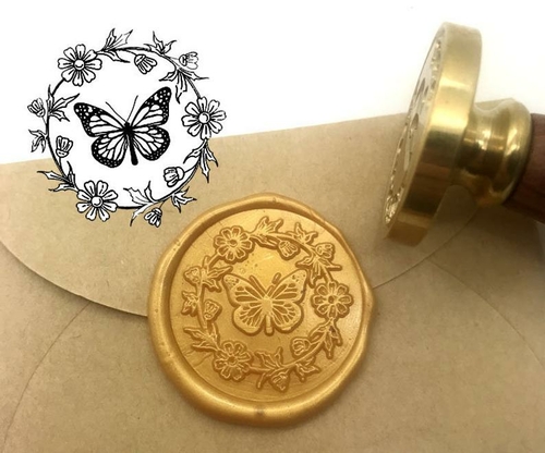 Butterfly Flower Wax Seal Stamp Kit Wedding Invitation Sealing
