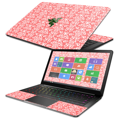 MightySkins RABLSTE13-Coral Damask Skin for 13.3 in. 2017 Razer Blade 