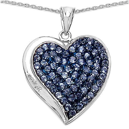 2.35 Carat Genuine Tanzanite .925 Sterling Silver Pendant