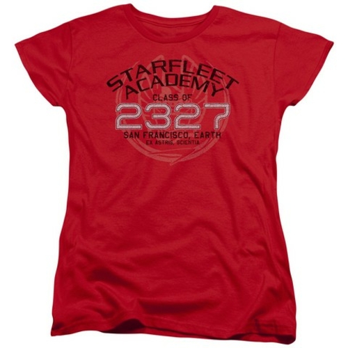 Trevco Star Trek-Picard Graduation - Short Sleeve Womens Tee - Red- 2X