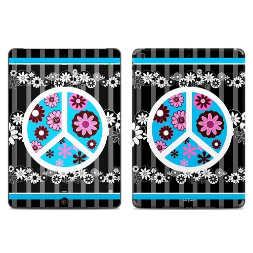 DecalGirl IPDA-PFLWRS-BLK Apple iPad Air Skin - Peace Flowers Black