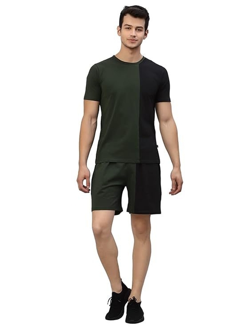 Waffle Knit Self Textured Solid Co-ord Set for Men's  (Size-S)
