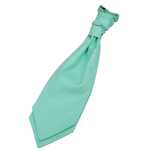 Greek Key Pre-Tied Ruche Cravat - Mint Green