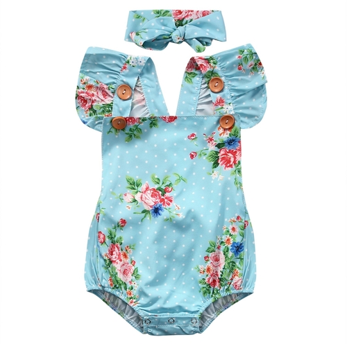 Baby Floral Adorable Bodysuit Babies Girls Flowerl