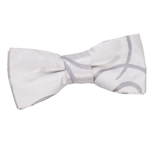 Scroll Pre-Tied Bow Tie - Boys - Silver