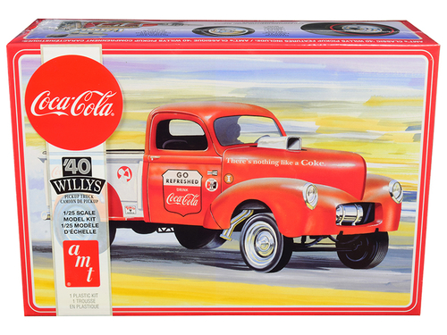 Skill 3 Model Kit 1940 Willys Gasser Pickup Truck \Coca-Cola\" 1/25