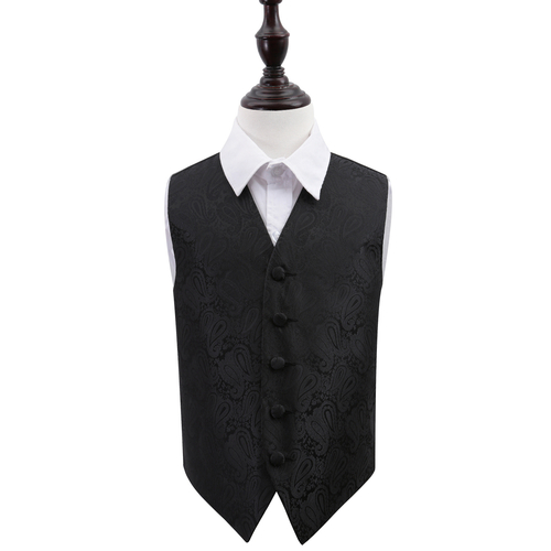 Paisley Waistcoat - Boys - Black, 34'