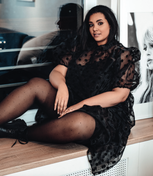 DOTS RIGHT 30DEN black tights with dots