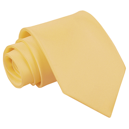 Plain Satin Classic Tie - Pale Yellow