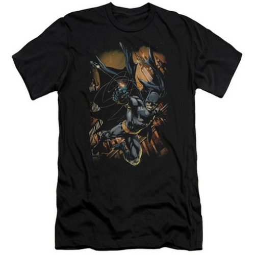 Trevco Batman-Grapple Fire - Short Sleeve Adult 30-1 Tee - Black- 2X