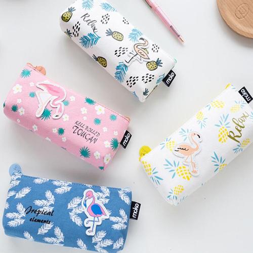 Cute Pencil Case Flamingo Fruit Canvas pencil bag