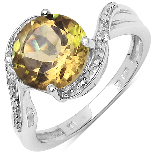 2.60 ct. t.w. Champagne Quartz and White Topaz Ring in Sterling Silver