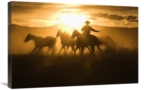 Global Gallery GCS-452597-2030-142 20 x 30 in. Cowboy with Lasso Herdi