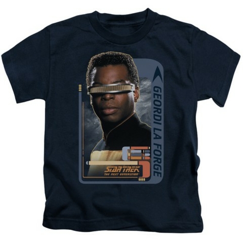 Trevco Star Trek-Geordi Laforge - Short Sleeve Juvenile 18-1 Tee - Nav