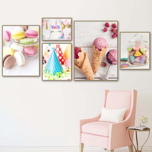 Ice Cream Cake Wall Art Canvas Painting Posters