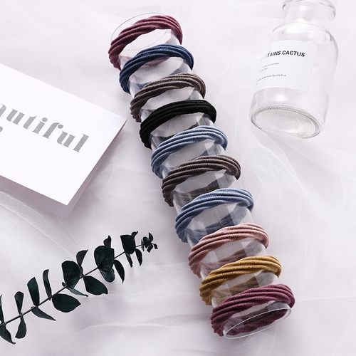 New 10PCS Women Girls Simple Basic Elastic Hair