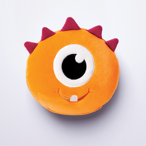 Monstarz Monster Orange Relaxeazzz Plush Round Travel Pillow & Eye