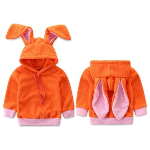 2018 Baby Warm Rabbit Ear Hooded Clothes Newborn