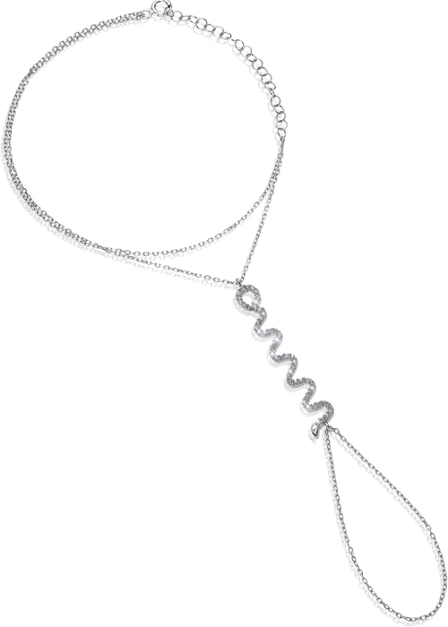 Sterling Silver Chain Slave Finger Bracelet for Women