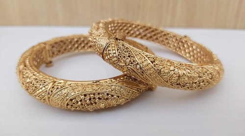 Womern Gold Plated Copper Brass Two Bangle