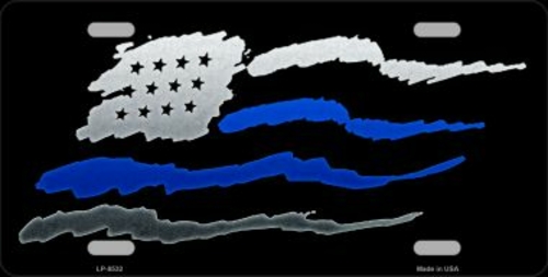 Smart Blonde LP-8532 6 x 12 in. American Flag Thin Blue Line Novelty M