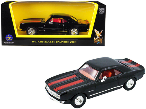 1967 Chevrolet Camaro Z-28 Black with Red Stripes 1/43 Diecast Model