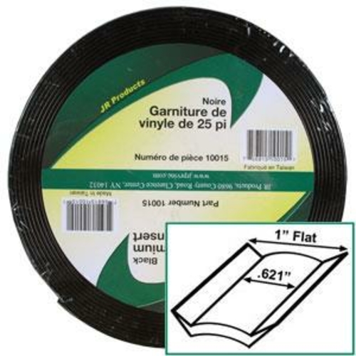 JR PRODUCTS 10015 Exterior Hardware RV 1 in. x 25 ft. Vinyl Insert Bla