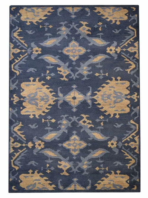 Glitzy Rugs UBSN00908K0003A15 8 x 10 ft. Hand Knotted Wool Floral Rect