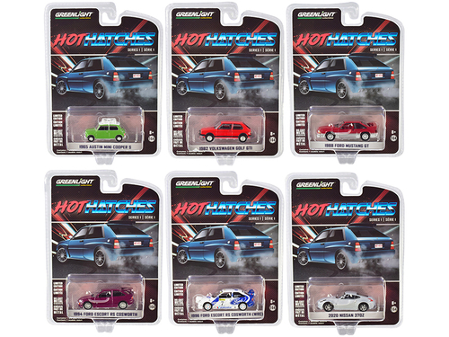\Hot Hatches\" Set of 6 pieces Series 1 1/64 Diecast Model Cars by