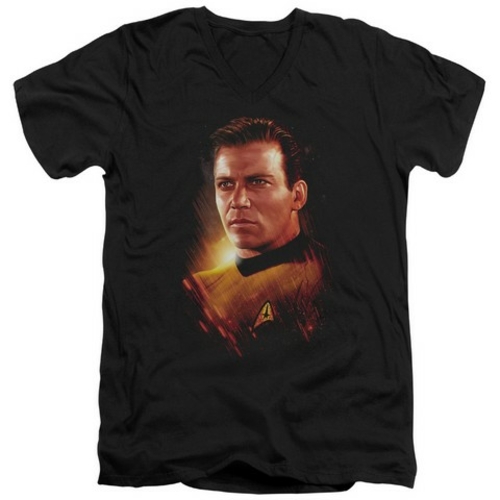Trevco Star Trek-Epic Kirk - Short Sleeve Adult 30-1 Tee - Black- Smal