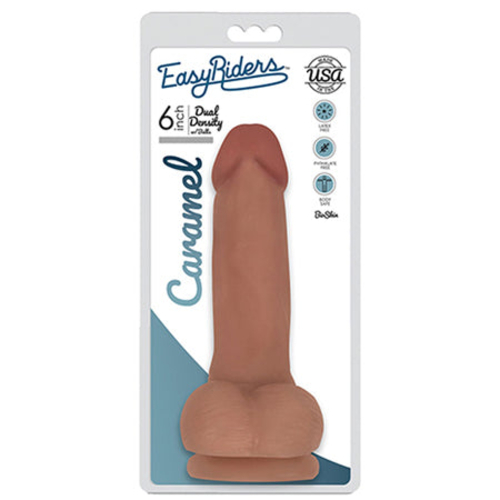 Curve Toys Easy Riders 6 in. Dual Density Dildo with Balls & Suction