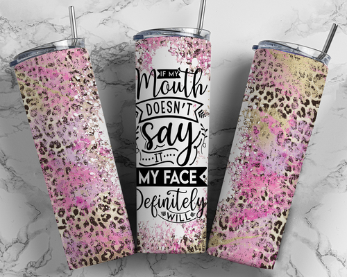 20oz Mouth Face Leopard Tumbler