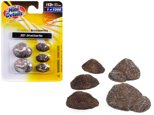 Dirt and Gravel Piles 5 piece Accessory Set for 1/87 (HO) Scale Models