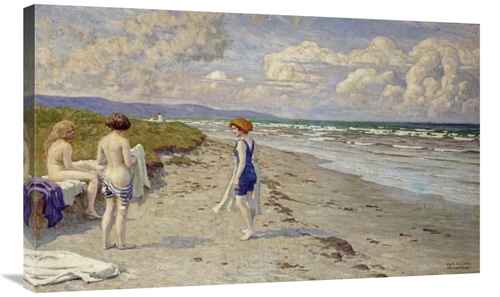 Global Gallery GCS-267975-36-142 36 in. Girls Preparing to Bathe on a 