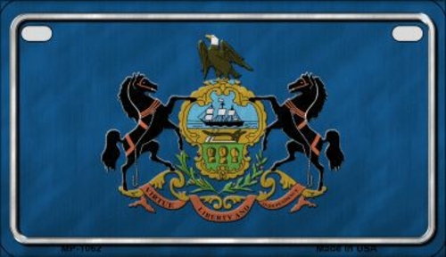 Smart Blonde MP-1062 Pennsylvania State Flag Metal Novelty Motorcycle 