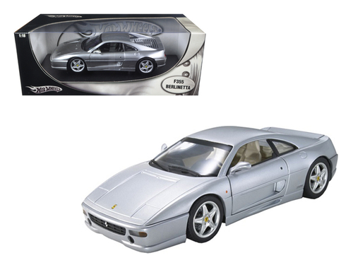 Ferrari F355 Berlinetta Silver 1/18 Diecast Model Car by Hotwheels
