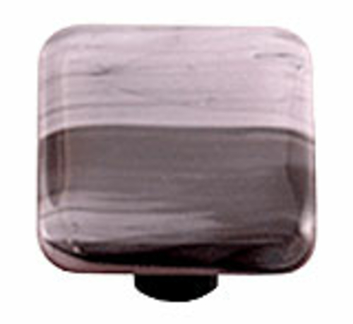 Hot Knobs HK2062-KA Black Swirl Dusty Lilac Square Glass Cabinet Knob 