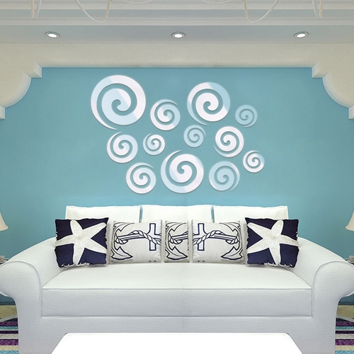 1 set Mirror Wall Stickers 3D Mirror Vinyl