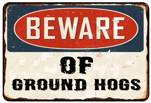 Beware of Ground Hogs 8 x 12 inch Metal Tin Sign