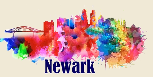 City Of Newark License Plate Watercolor Art