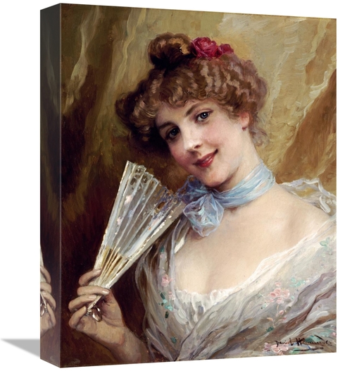 Global Gallery GCS-268091-16-142 16 in. Lady with a Fan Art Print - Da