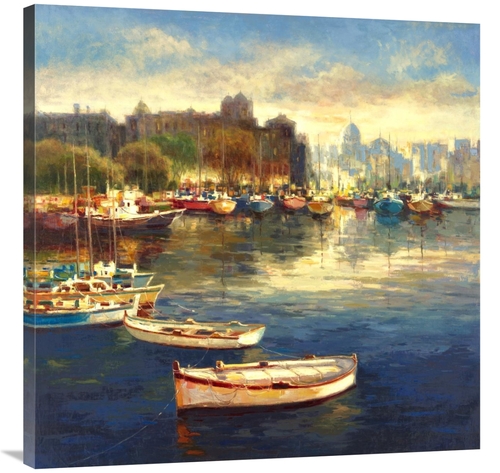 Global Gallery GCS-39151-3636-142 36 x 36 in. Harbor At Dusk Art Print