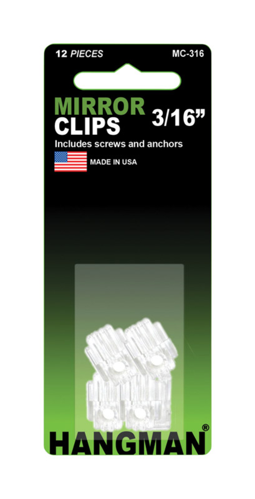 Hangman Products 5911417 12 Piece Hanger Mirror Holder Clip
