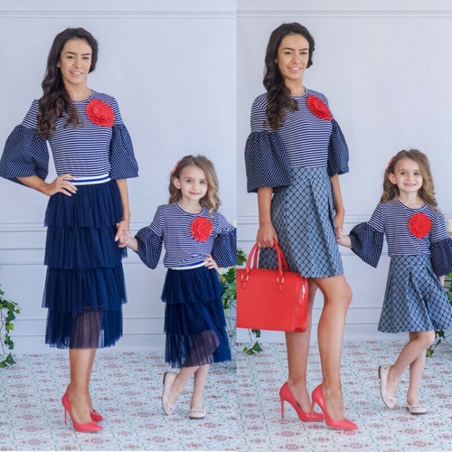 Fashion Family Matching Clothes Mother Daughter
